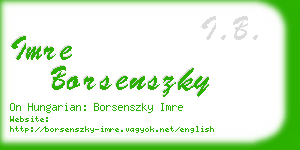 imre borsenszky business card